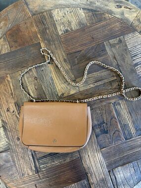 Tory Burch Caramel Leather Chain Crossbody